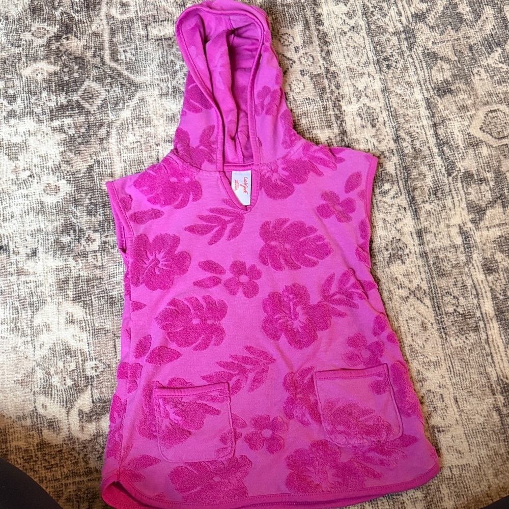 Cat & Jack Pink Floral Kids Swim Coverup